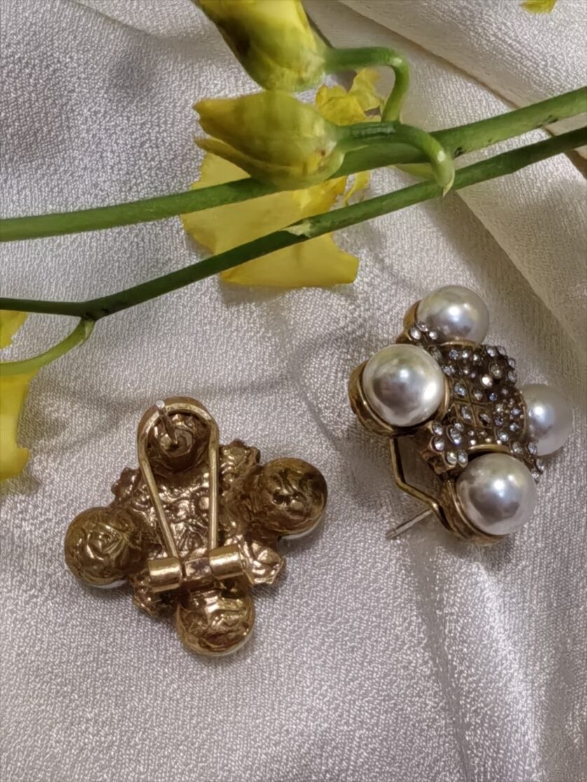 Copper Alloy Square Artificial Pearl Earrings - 图片 2