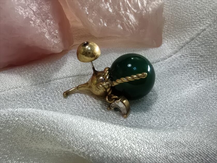 Copper Alloy Green Agate Gourd Earrings - 图片 2