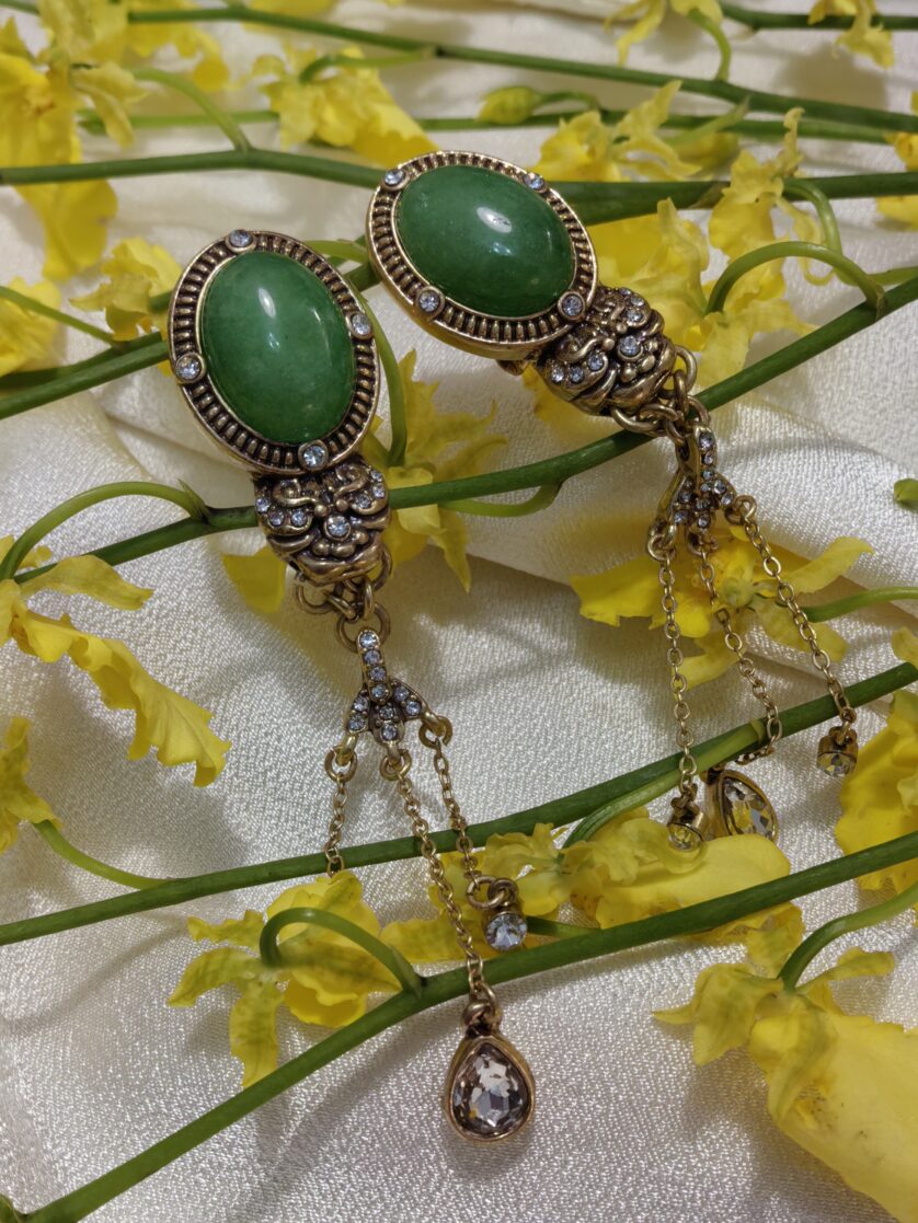 Natural Stone Tassel Earrings