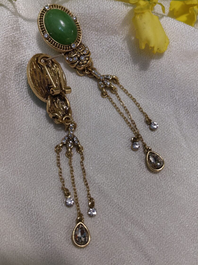 Natural Stone Tassel Earrings - 图片 2