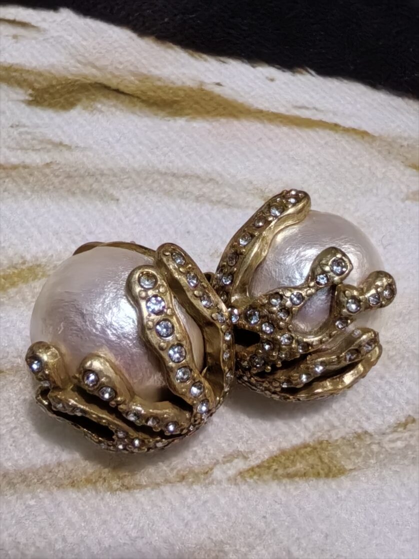 Copper Alloy Round Bead Earrings