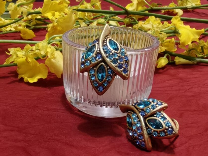Blue Rhinestone Earrings