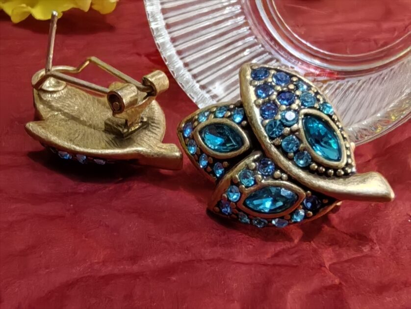 Blue Rhinestone Earrings - 图片 2