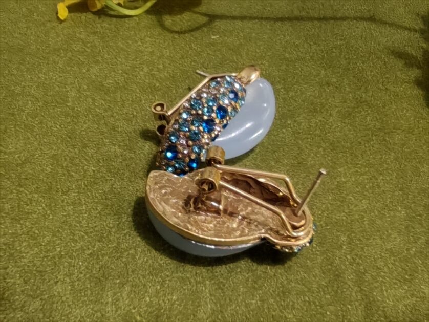Blue Rhinestone Earrings - 图片 2